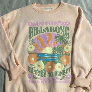 Billabong Cream Graphic Sweatshirt Retro Design